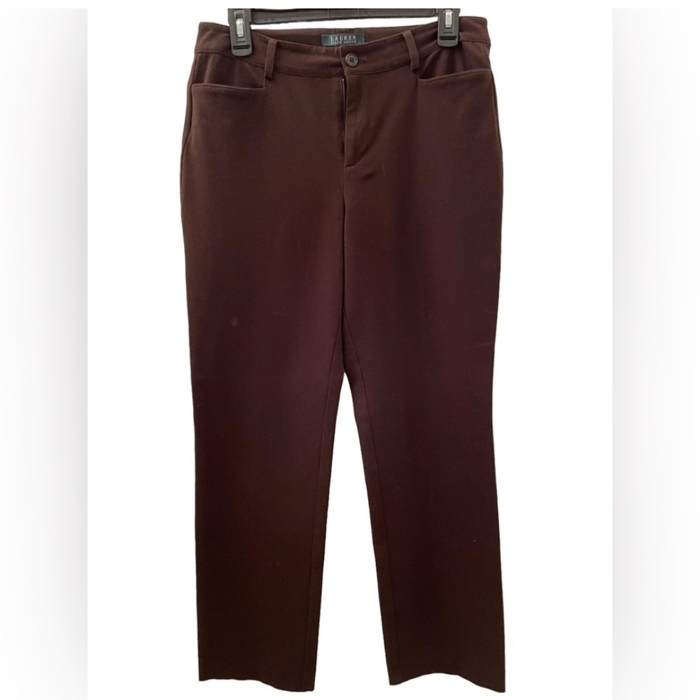 Lauren Ralph Lauren Burgundy Straight Leg Pants